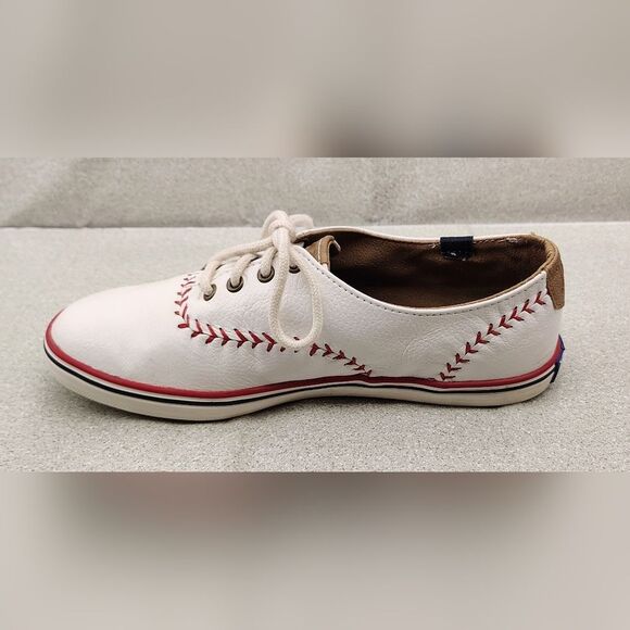 Keds Leather Champion MLB  Pennant Baseball Sneakers Shoes Sz 5 Vintage - Picture 8 of 16